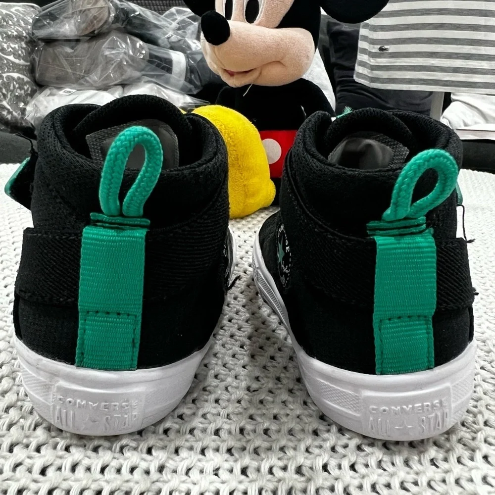 Converse Kids' Black and Teal High-Top Sneakers